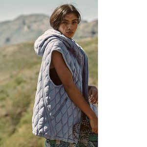 new free people dream big quilted lavender hooded vest s small